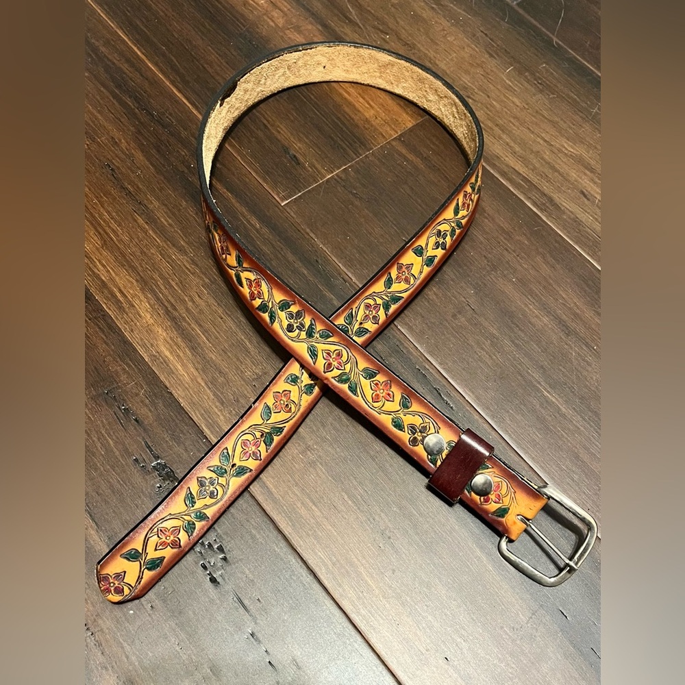 Vintage Custom Southwestern Leather Belt